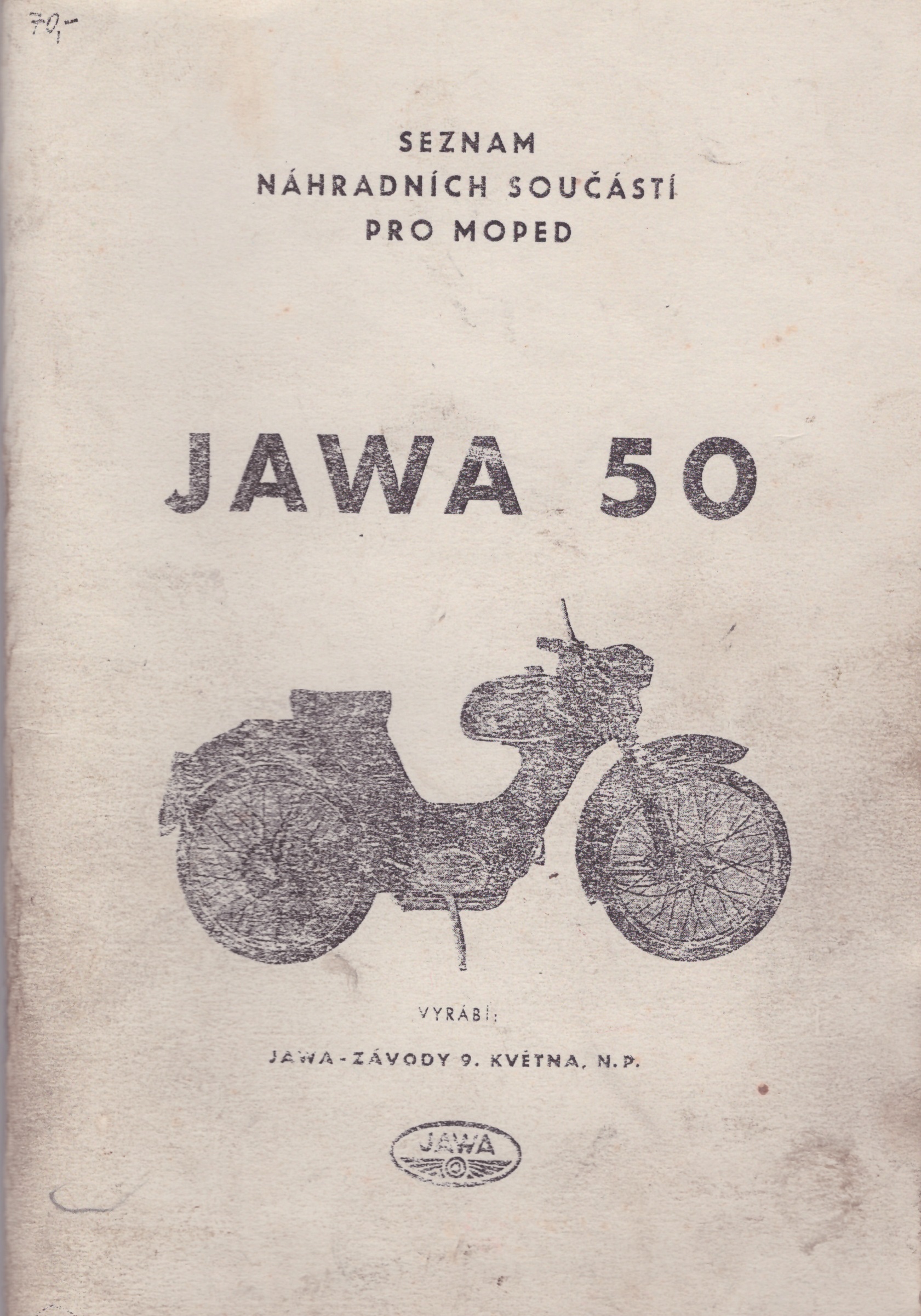 Jawa 50 typ 551 Seznam náhradních součástí pro moped