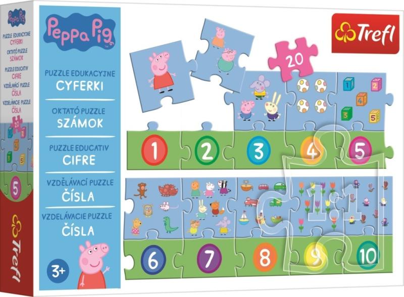 Trefl Puzzle Peppa Pig - Čísla / 20 dílků