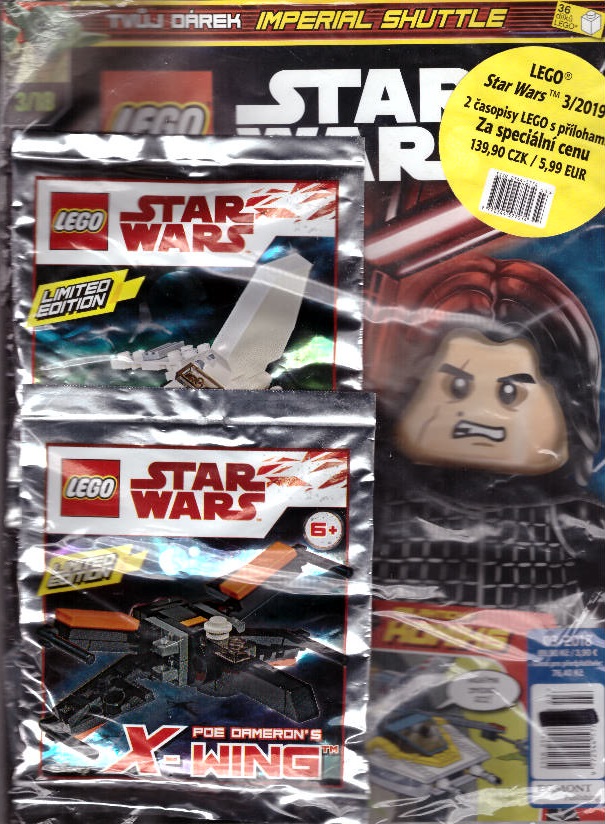 Lego Star Wars 2xčasopis  (Imperial Shuttle, X-Wing)